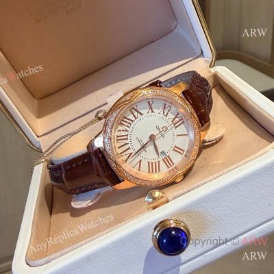 High Quality Replica Omega Different Colors strap Different Colors Face Dial Different Colors Ceramic Bezel Lady Watch 35mm